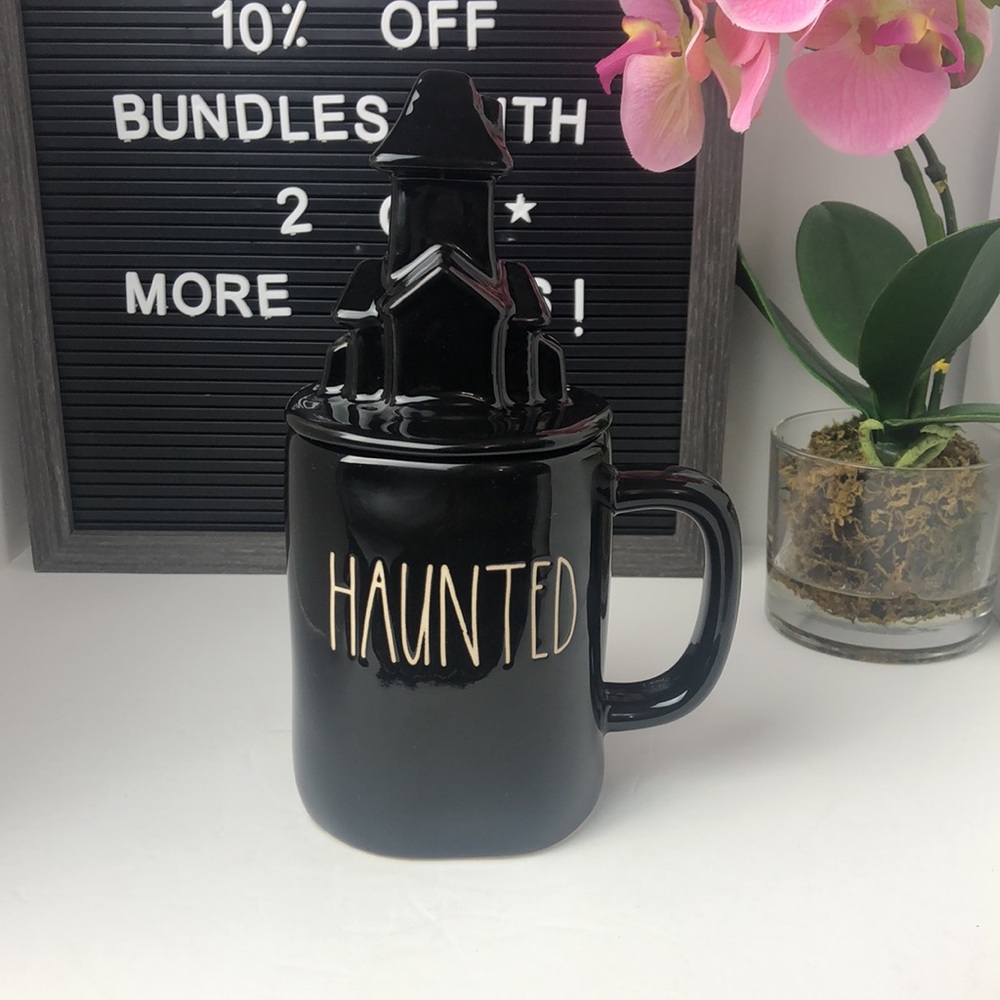 New Rae Dunn HAUNTED mug with topper - Picture 2 of 10